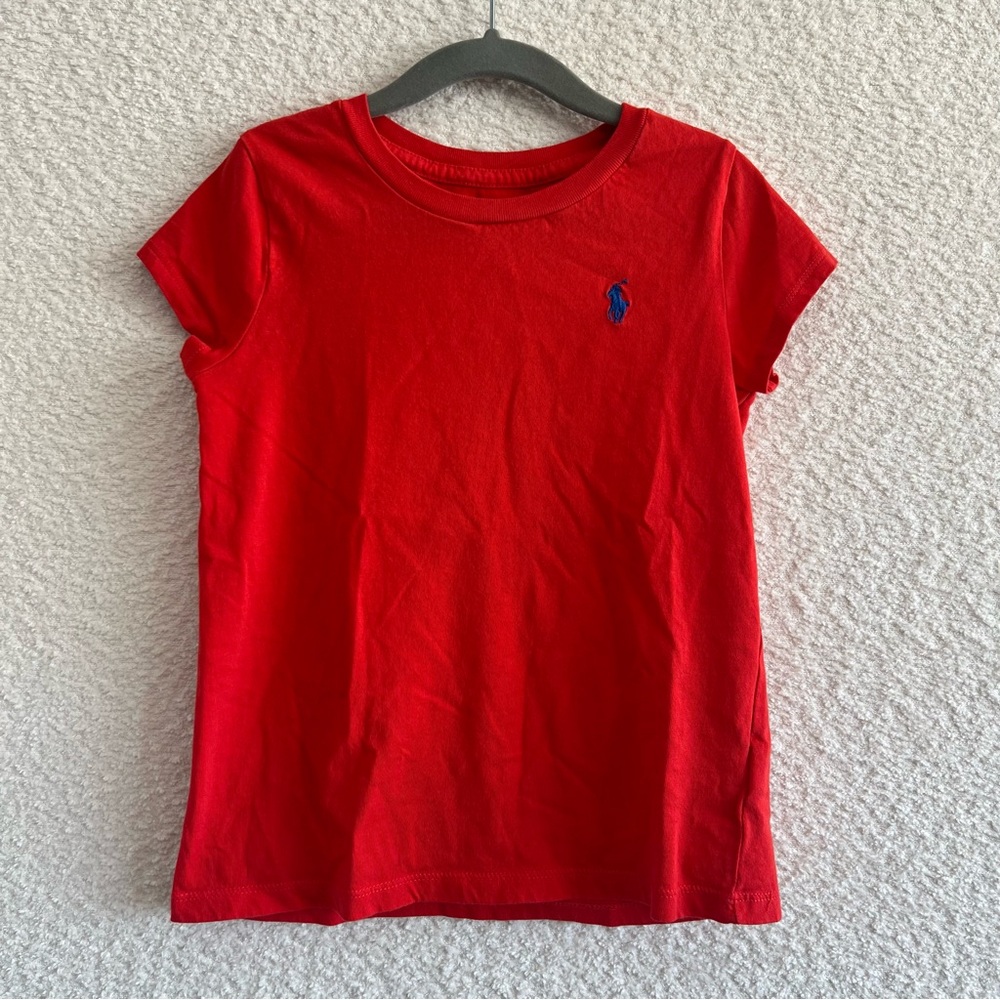 Ralph Lauren Polo Girls Red Short Sleeve T Shirt Size Small / 7